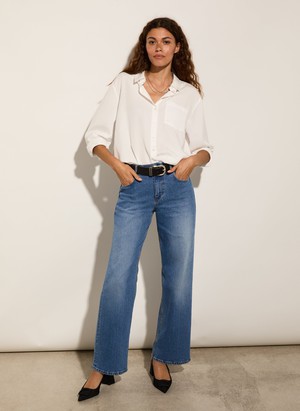 Organic Stretch Cotton Wide Leg Slouch Jeans from Baukjen