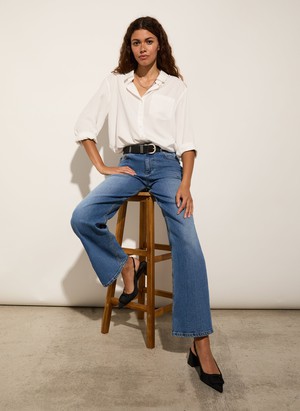 Organic Stretch Cotton Wide Leg Slouch Jeans from Baukjen