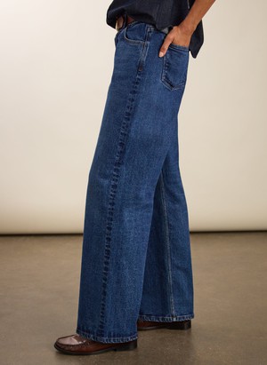 Organic Stretch Cotton Wide Leg Slouch Jeans from Baukjen