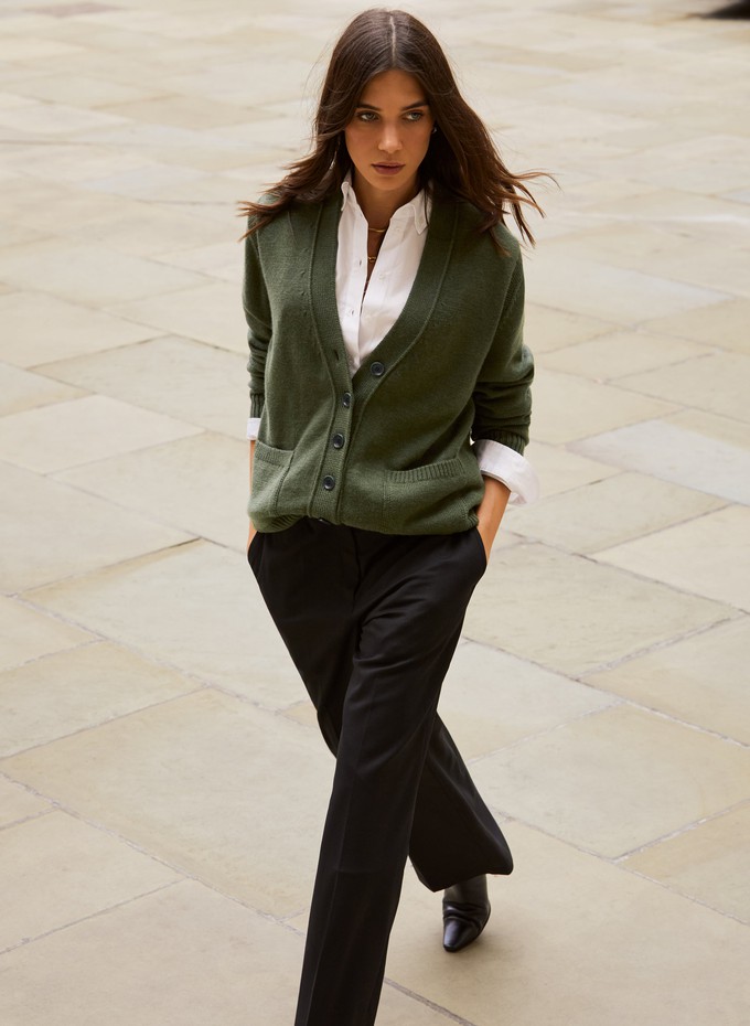 Ione Wool Blend Wide Leg Trousers from Baukjen