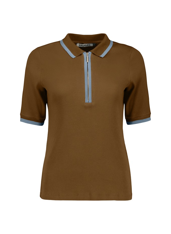 Naomi Organic Rib Zip Collar Top from Baukjen