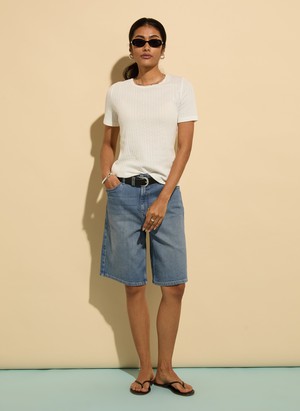 Britney Organic Cotton Stretch Denim Shorts from Baukjen