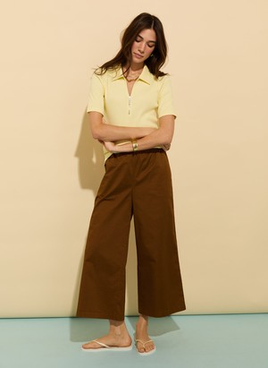 Ivy Organic Rib Zip Collar Top from Baukjen