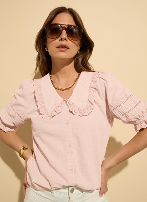 Marti Organic Cotton Broderie Detail Blouse from Baukjen