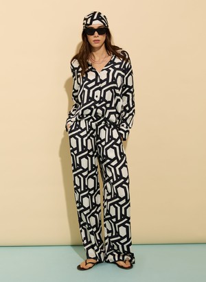 Kay Printed Satin Wide Leg Trousers from Baukjen