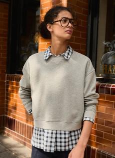Blake Organic Cotton Cropped Sweatshirt via Baukjen