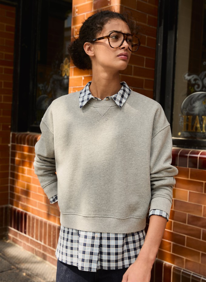 Blake Organic Cotton Cropped Sweatshirt from Baukjen