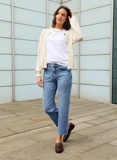 Nola Organic Cotton Stretch Crop Straight Leg Jeans via Baukjen