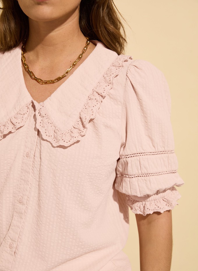 Marti Organic Cotton Broderie Detail Blouse from Baukjen