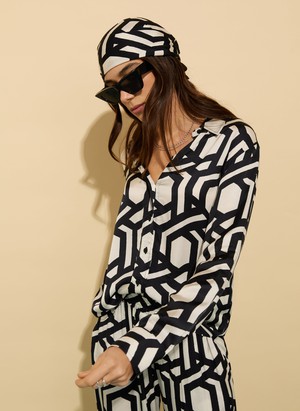 Ashlyn Printed Satin Shirt from Baukjen