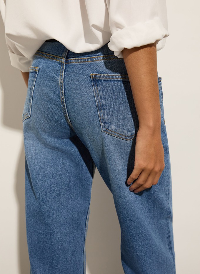 Organic Stretch Cotton Wide Leg Slouch Jeans from Baukjen