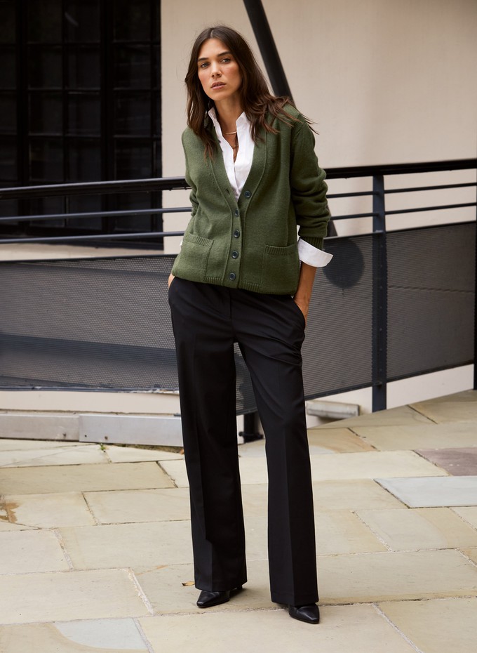 Ione Wool Blend Wide Leg Trousers from Baukjen