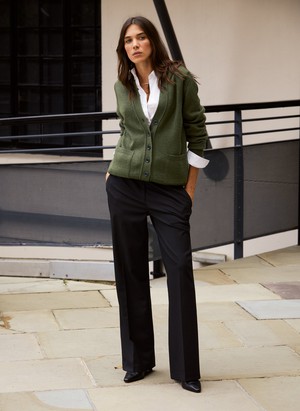 Ione Wool Blend Wide Leg Trousers from Baukjen