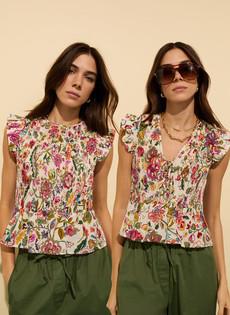 Mariah Organic Cotton Smocked Blouse via Baukjen