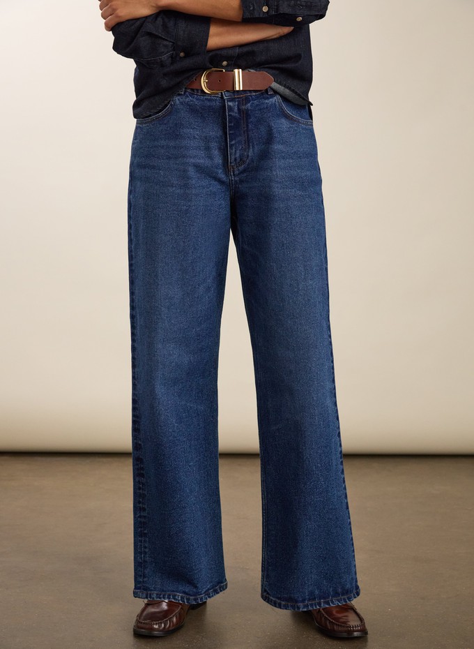 Organic Stretch Cotton Wide Leg Slouch Jeans from Baukjen