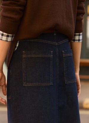 Bobbie Organic Cotton Stretch Denim Midi Skirt from Baukjen