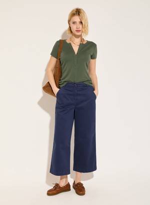 Brielle Organic Cotton Wide Leg Trousers from Baukjen