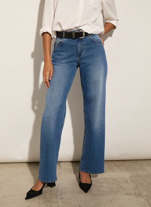 Organic Stretch Cotton Wide Leg Slouch Jeans from Baukjen