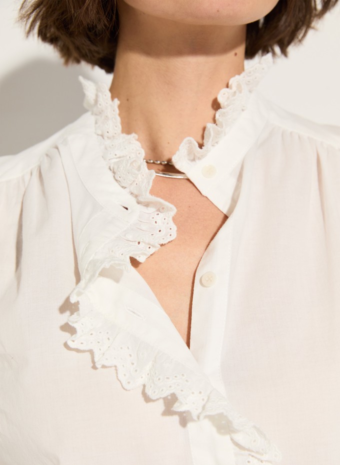 Milla Organic Cotton Broderie Detail Blouse from Baukjen