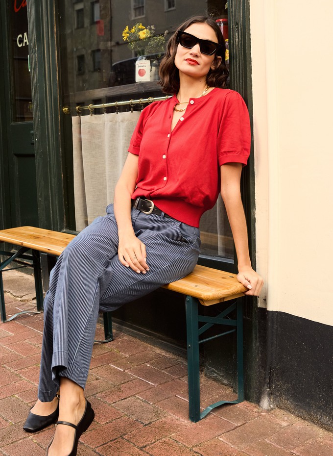 Sasha Organic Cotton Short Sleeve Cardigan from Baukjen Sasha Organic Cotton Short Sleeve Cardigan from Baukjen