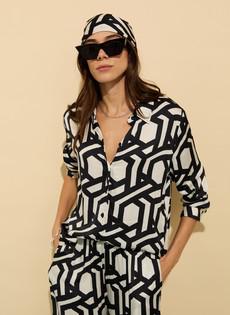 Ashlyn Printed Satin Shirt via Baukjen