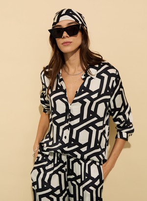 Ashlyn Printed Satin Shirt from Baukjen