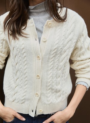 Harri Wool Blend Cable Cardigan from Baukjen