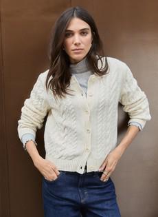 Harri Wool Blend Cable Cardigan via Baukjen