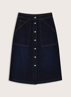 Bobbie Organic Cotton Stretch Denim Midi Skirt from Baukjen