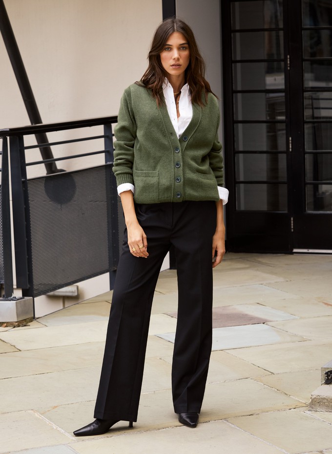 Ione Wool Blend Wide Leg Trousers from Baukjen