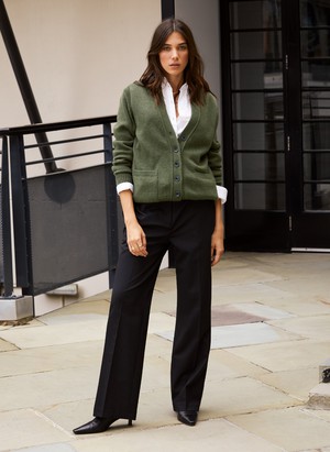 Ione Wool Blend Wide Leg Trousers from Baukjen