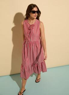 Devi Organic Cotton Tie Midi Dress via Baukjen
