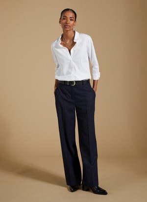 Gwynnie Wool Blend Wide Leg Trousers from Baukjen