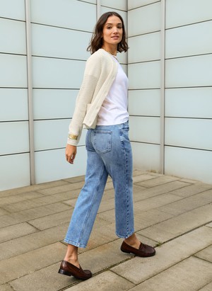 Nola Organic Cotton Stretch Crop Straight Leg Jeans from Baukjen