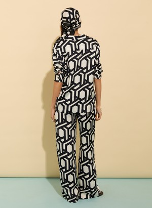 Kay Printed Satin Wide Leg Trousers from Baukjen