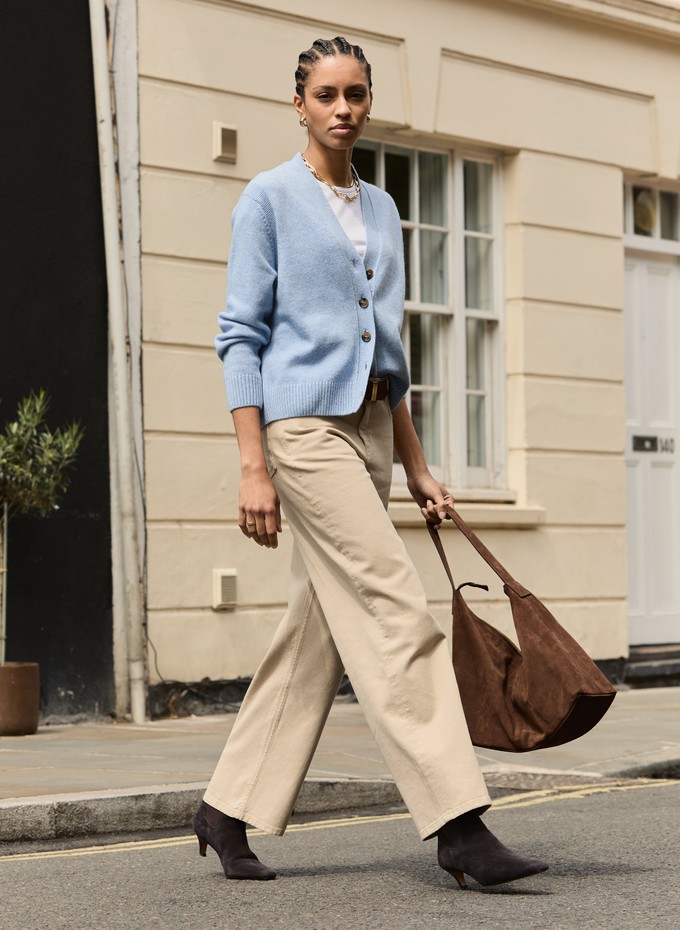 Organic Stretch Cotton Wide Leg Slouch Jeans from Baukjen