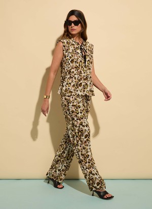 Lauren Printed Wide Leg Trousers from Baukjen
