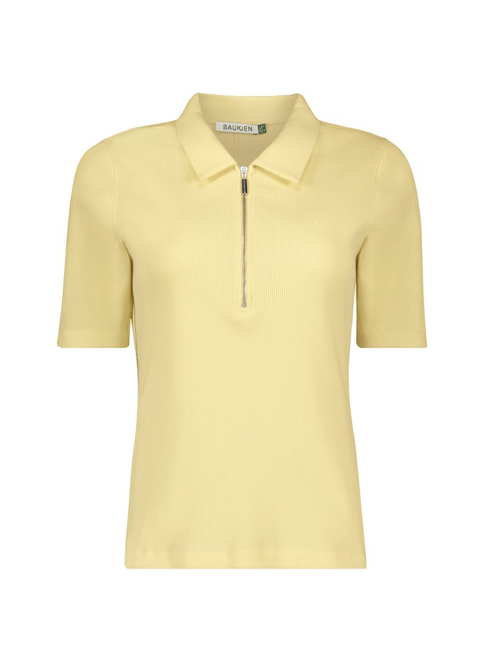 Ivy Organic Rib Zip Collar Top from Baukjen