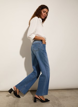 Organic Stretch Cotton Wide Leg Slouch Jeans from Baukjen