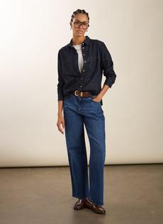 Organic Stretch Cotton Wide Leg Slouch Jeans via Baukjen