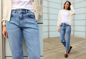 Nola Organic Cotton Stretch Crop Straight Leg Jeans from Baukjen