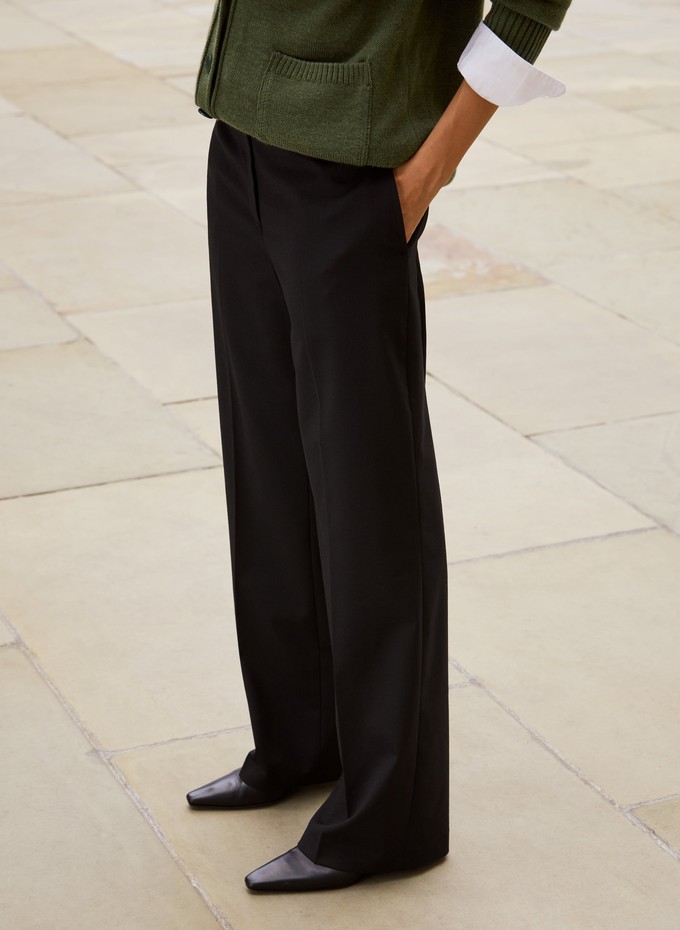 Ione Wool Blend Wide Leg Trousers from Baukjen