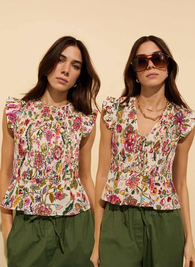 Mariah Organic Cotton Smocked Blouse from Baukjen