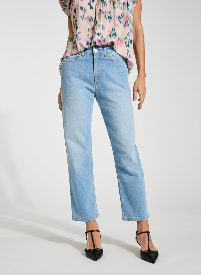 Organic Stretch Cotton Crop Straight Leg Jeans from Baukjen