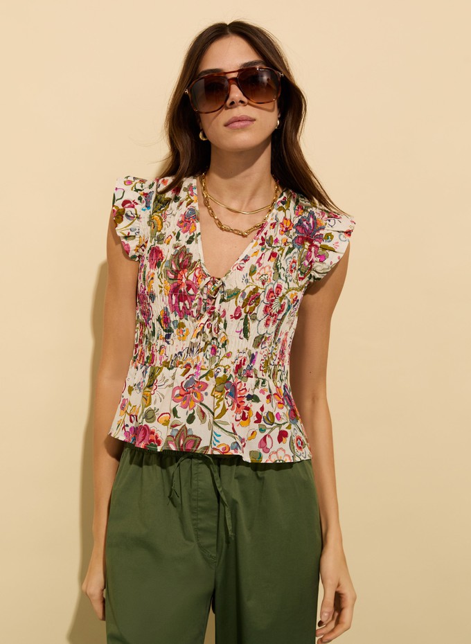 Mariah Organic Cotton Smocked Blouse from Baukjen