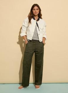 Zenya Organic Cotton Wide Leg Cargo Trousers via Baukjen