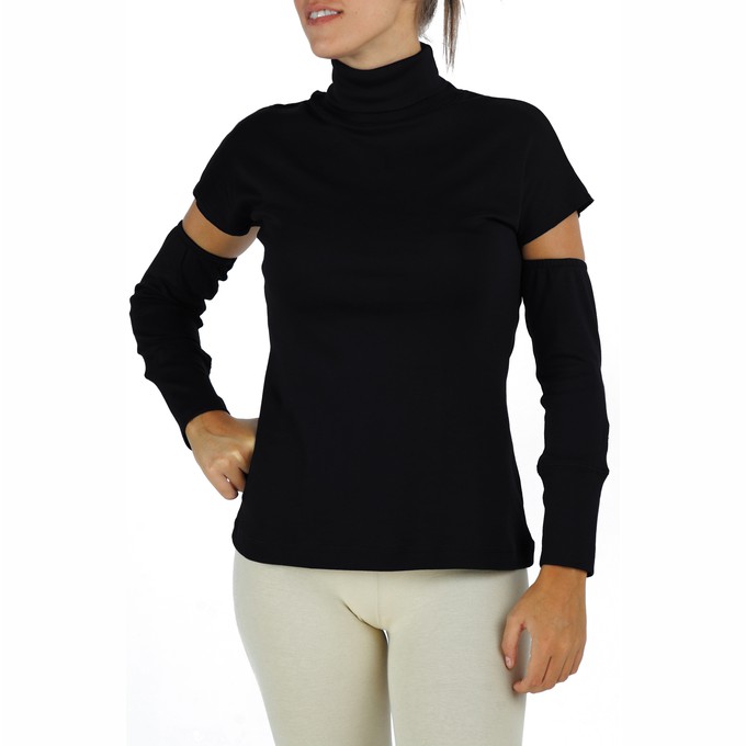 Detached Sleeves Turtleneck in Organic Pima from B.e Quality