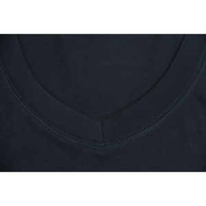 V-Neck Long Sleeve Top in Organic Pima from B.e Quality