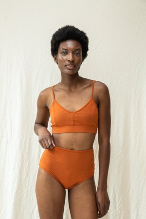 Yoka Bamboo & Organic Cotton Blend High Waist Briefs in Terracotta from Beaumont Organic