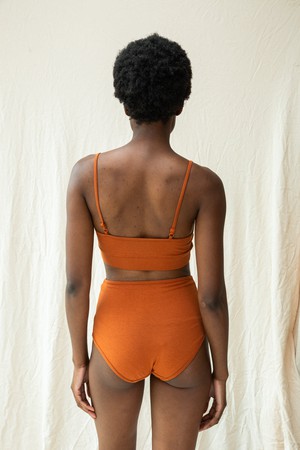 Yoka Bamboo & Organic Cotton Blend High Waist Briefs in Terracotta from Beaumont Organic
